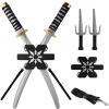 imageSpooktacular Creations Ninja Swords Backpack Weapon Toy Set with Swords and Knives for Kids Ninja Costume Accessories for Cosplay Dressup Party Black