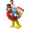 imageSpooktacular Creations Thanksgiving Turkey Inflatable Costume for Adult Blow up Costume Riding a Turkey Rideon for Halloween Party Cosplay event Outdoors Show Party Halloween Costumes for Men
