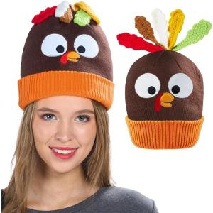 imageGiggling Getup JOYIN Thanksgiving Turkey Hat Turkey Beanie Hat for Women ampamp MenThanksgiving Beanie Hats Party Hats Accessories ampamp Carnival Cosplay Party Favor Supplies