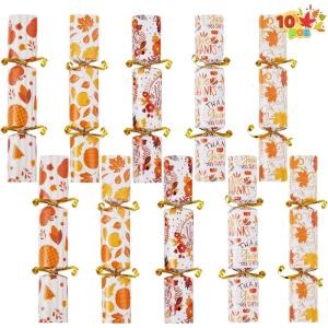 imageJOYIN 10 Pack Thanksgiving Party Favor Set No Snap No Popping with Party Hats Joke ampamp Gift Designed with Pumpkin and Maple for Fall Holiday Thanksgiving Party and Carnival Game Prizes