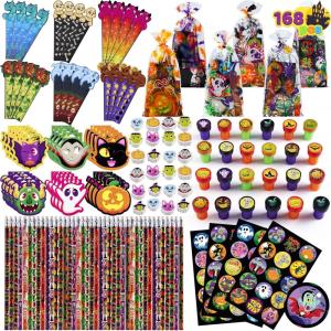 imageJOYIN 168PCS Halloween Stationery Set Art Set for Kids Birthday Gifts 24 Pack Halloween Themed Stationery Class Exchange Party Favors Supplies Carnival Game Prizes Gifts Goodies Bags Fillers