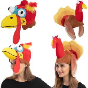 imageJOYIN 2 PCS Silly Thanksgiving Turkey Cap Novelty Hats for Thanksgiving Night Event Dressup Party Costume Hats for Role Play Carnival Cosplay Decoration ampamp Accessories