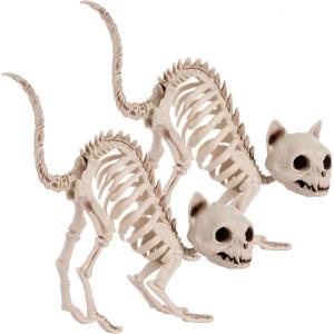 imageJOYIN 2 PCS Skeleton Cats Halloween Decorations Set Animal Courtyard for Photo Props Indoor Outdoor Decorations Trick or Treat Decor Spooky Scene Party Favors 7  79  3 inches