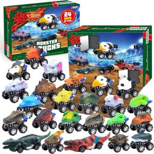 imageJOYIN 2025 Christmas Advent Calendar 24 Days Countdown Calendar Toys with Monster Truck Toys Christmas Party Favor Gifts Xmas Countdown Xmas Gift Classroom Prizes
