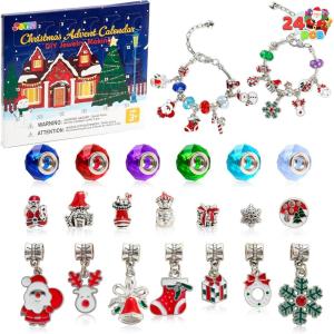 imageJOYIN 2025 Christmas Advent Calendar Bracelets 24 Days Christmas Countdown Calendar DIY Jewelry Bracelets Making Kit with Christmas Theme Character Charm Beads for Girls Xmas Party Favors Gifts Accessories Ages 14