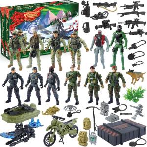 imageJOYIN 2025 Christmas Advent Calendar with Military Army Man 24 Days Countdown Calendar with Soldier Action Figures ampamp Weapons Christmas Army Toys for Boys Kids Party Favors Classroom Prizes Xmas Gift