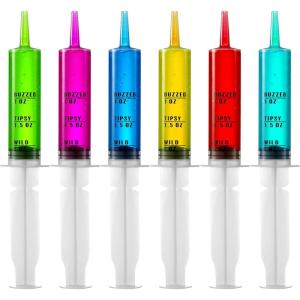 imageJOYIN 24 PCs 20ml Plastic Syringes Reusable EasyGrip Caps Container Tubes with Caps ampamp Individually Wrapped for Halloween Thanksgiving Christmas Party Supplies Other Themed Party
