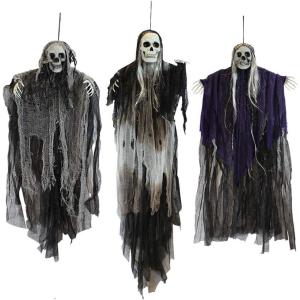 imageJOYIN 3 Pack Hanging Halloween Skeleton Ghosts Decorations Grim Reapers for Best Halloween Outdoor DecorationsHorror