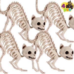 imageJOYIN 4 PCS Skeleton Cats Halloween Decorations Set Animal Courtyard for Photo Props Indoor Outdoor Decorations Trick or Treat Decor Spooky Scene Party Favors 7  79  3 inches