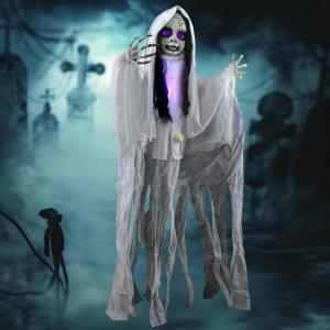 imageJOYIN 43quot Outdoor Halloween Decoration Scary Girl Hanging Ghost Decor Sound Activated with Lightup Head for Yard Patio Haunted House Lawn Garden