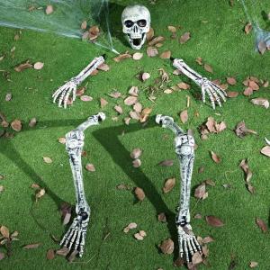 imageJOYIN 5 Pcs Halloween Skeleton Decorations Outdoor Life Size Skeleton Yard Stakes Groundbreaker Skulls Decor for Graveyard Yard Lawn Garden Ground Party SuppliesRealistic Skeleton