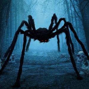 imageJOYIN 65ft Halloween Spider Outdoor Decorations Scary Giant Large Spider Props for Halloween Outside Decor Indoor Party Supplies and Yard Lawn Decoration BlackBlack