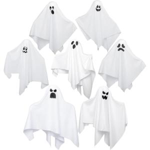 imageJOYIN 7 Pcs Halloween Hanging Ghost Decorations Outdoor 196 Flying White Ghost Decor for Halloween Tree Front Yard Patio Lawn Garden Party and Holiday Dcor