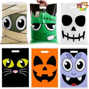 imageJOYIN 72 Pcs Halloween Goodie Bag for TrickorTreating Plastic Snacks Bags for Kids Party Favors Halloween Trick or Treat Candy Bags for Event Party Favor Supplies