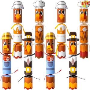 imageJOYIN 8 PACK Thanksgiving No Snap Party Favor 10 Turkey Thanksgiving No Snap with 4 Characters Party Favors Supplies Set Game with Joke Gift for Kids Adults Fall Holiday Prizes