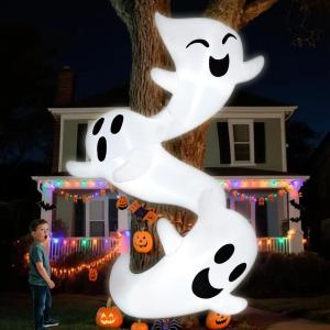 imageJOYIN 8ft Tall Halloween Inflatables Outdoor Decorations Inflatable Ghosts Hugging Tree Light Up Ghost Halloween Blow Up Yard Decoration for Patio Lawn Garden Trees Outside Holiday Decor