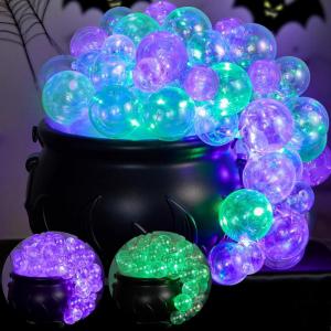 imageJOYIN Cauldron Halloween Decoration Indoor Color Changeable 8 Glow Modes LED Light Up Bubbling Witch Cauldron Pot DIY Set Black Plastic Cauldrons Bowl for Halloween Party Favor Supply Home Decor
