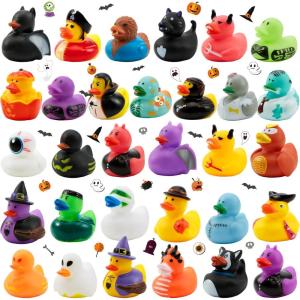 imageJOYIN Halloween Advent Calendar 2025 with 31PCS Rubber Duck 31 Days Halloween Countdown Calendar with Surprise Toy for Kids Girls Boys Teen Party Favor Supply Trick or Treat Classroom Prizes GiftRUBBER Rubber Duck