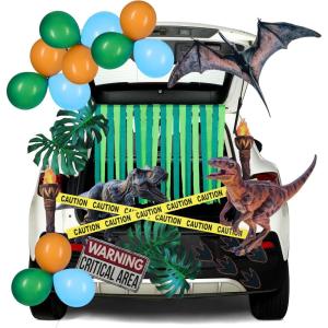 imageJOYIN Halloween Dinosaur Park Theme Decorations Halloween Dinosaur Car Sticker Kit Trunk or Treat Decorations for SUV Archway Garage Door Decor