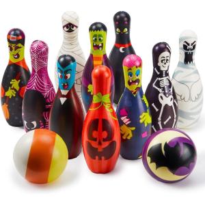imageJOYIN Halloween Foam Bowling Set for Kids Toys Party Supplies GetTogether Party Game Day Events Indoor Outdoor Toy Game with 10 Pins ampamp 2 Balls Fun Sports Games Birthday Parties