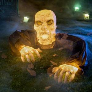 imageJOYIN Halloween Outdoor Decoration Zombie Groundbreaker 205inch Outside Halloween Light Up Zombies Decor Scary Groundbreaker Lighted Decorations for Graveyard Lawn Yard Haunted House Prop