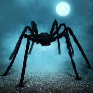 imageJOYIN Halloween Outdoor Decorations Giant Spider 5 Ft Large Spider for Yard Lawn Garden Patio Scary Halloween Outside Decor Indoor Haunted House Prop and Home Party Decor BlackBlack