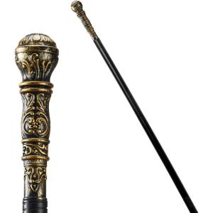imageJOYIN Halloween Staff Elegant Vintage Gold Walking Cane Prop Stick Kids Women Men Costume Party Halloween Cane for Pretend Play Costume Vampire Dress Up Parties