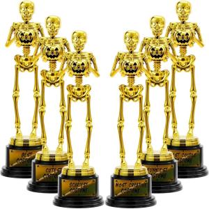 imageJOYIN Halloween Trophy Best Costume Skeleton 106x32 26PCS Awards for Medals Party Favor Prizes Golden Costume Contest Trophy School Classroom RewardsTrick or Treat