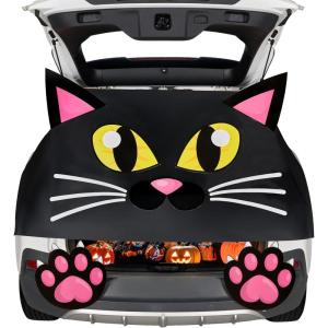 imageJOYIN Halloween Trunk or Treat Car Decorations Kit Halloween Cute Cat Stickers Car Black Decorations for SUV Archway Garage Door Haunted House Outdoor Outside