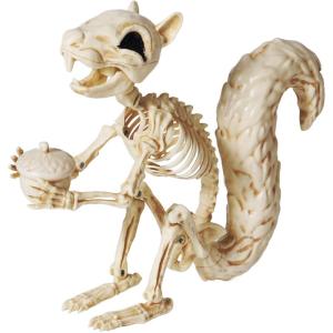 imageJOYIN Squirrel Skeleton Halloween Decoration 91 Inch Animal Posable Skeletons Movable Joints Plastic Bones with Pine Cones for Halloween Haunted House Decor Spooky Scene Garden Patio Party Prop