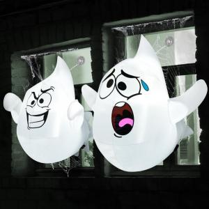 imageJoiedomi 2 Pcs Halloween Inflatables Outdoor Decorations Halloween Blow Ups Ghost with Builtin LEDs Cute Window Inflatable Ghost for Window DecorationsSilly Ghost