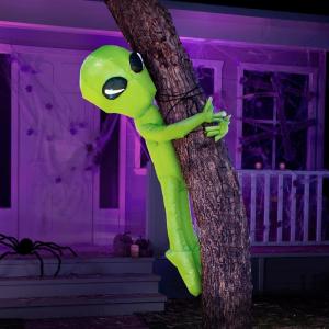 imageJoiedomi 4 FT Halloween Inflatable Outdoor Decor Alien Blow Ups Decorations Tree Ghost Inflatable Yard Decoration with Buildin LEDs for Halloween Garden Lawn Outside Decor