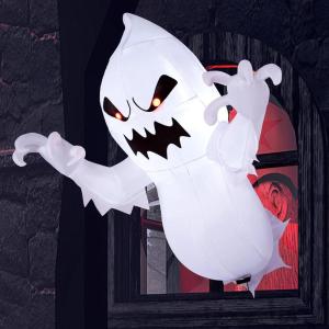 imageJoiedomi 45 FT Halloween Inflatable Scary Flying Ghost Broke Out from Window Inflatable with Buildin LED Blow Up Ghost for Halloween Party Indoor Outdoor Yard Garden Lawn DecorationSpooky Ghost