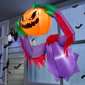 imageJoiedomi 45 FT Tall Halloween Inflatable Outdoor Decor Blow Up Halloween Yard Decorations Inflatable Pumpkin Ghost Decor Pumpkin Blow Up with Red Eyes for Window Decoration