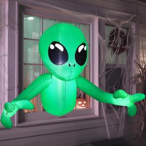 imageJoiedomi 45FT Halloween Inflatable Alien Outdoor Decorations Halloween Blow Up for Yard Blow Up Alien Decor Outdoor with LEDs Window Inflatable Decor for Outdoor Yard Garden Party Lawn Decorations