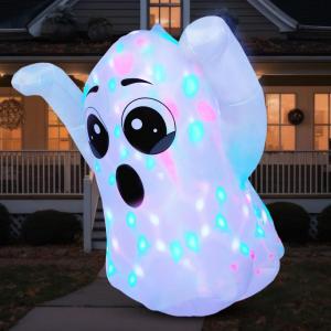 imageJoiedomi 5 FT Tall Halloween Inflatable Ghost Outdoor Decoration Inflatable Halloween Ghost Decor Outdoor with Rotating Light Blow Up Yard Decoration for Party Lawn Garden DecorFloating Ghost