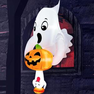 imageJoiedomi 6 FT Halloween Inflatable Ghost ampamp Pumpkin Outdoor Blow Up Window Decor with LED Lights Cute Halloween Yard Decoration
