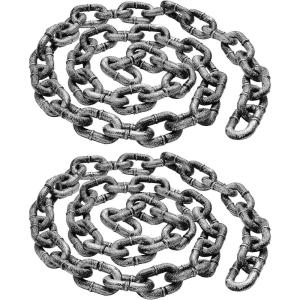 imageSpooktacular Creations 2 Packs Halloween Chains 6 Feet Plastic Chains Props Fake Chain Link Prop for Costume Party Decoration Dressup Party Halloween Cosplay Accessories