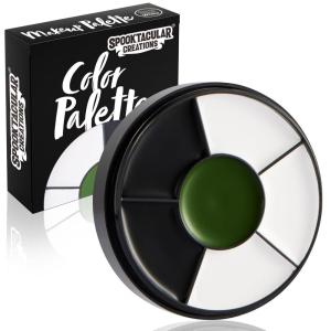 imageSpooktacular Creations Halloween Makeup Palette 3 Colors Face Body Paint Makeup Wheel Waterproof Zombie Skeleton Cosplay Face Painting for Adult and Kids 035 OzWhite Black Red White Black Dark Green