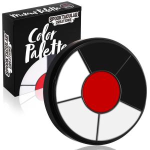imageSpooktacular Creations Halloween Makeup Palette 3 Colors Face Body Paint Makeup Wheel Waterproof Zombie Skeleton Cosplay Face Painting for Adult and Kids 035 OzWhite Black Red Multicolor
