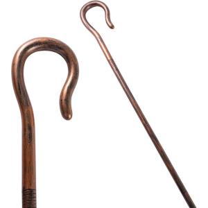 imageSpooktacular Creations Halloween Shepherd Staff Shepherds Crooked Walking Cane Accessory for Costume Dress Up PartyBROWN