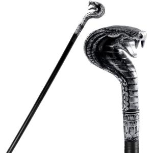 imageSpooktacular Creations Halloween Walking Cane Egyptian Snake Staff for Mystical Pharaoh Ancient Themed Dress Up PartySilver