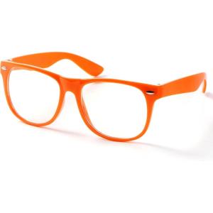imageSpooktacular Creations Nerd Glasses Black Fake Glasses with Clear Lenses Costume Props Halloween Cosplay for Men Women Adult Halloween Accessories OutfitOrange