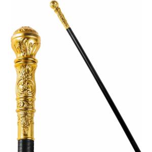 imageSpooktacular Creations Walking Cane Costume Vintage Staff Prop Stick Accessories for Dress Canes Party Pretend Play Costume for Adults and KidsGold