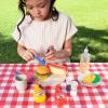 image27 PCS Kids BBQ Grill Playset Backyard Barbecue Play Grill Toy Set for Toddlers Play Food Sets for Kids Kitchen