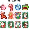 imageChristmas 12 Days Countdown Advent Calendar with 1 Magnetic Wooden Gingerbread House and 12 Magnets Characters