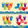 imageJOYIN 100 Pcs Assorted Stamps for Kids SelfInk Stamps 50 Different Designs Dinosaur Zoo Safari Stampers for Party Favor Carnival Prizes School Easter Egg Stuffers Halloween ChristmasAssorted