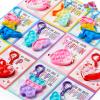 imageJOYIN 12 Packs Cards with Pop Fidget Keychain Toys Stress Anxiety Relief Fidget Toys with Cards for Kids Classroom Exchange Prizes Party Favors
