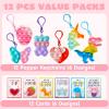 imageJOYIN 12 Packs Cards with Pop Fidget Keychain Toys Stress Anxiety Relief Fidget Toys with Cards for Kids Classroom Exchange Prizes Party Favors