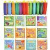imageJOYIN 12 Pcs Bath Books Nontoxic Fabric Soft Crinkly Cloth Books Waterproof Bathtub Pool and Early Education First Toys for Infant Newborn Baby Toddlers Kids Birthday Gifts